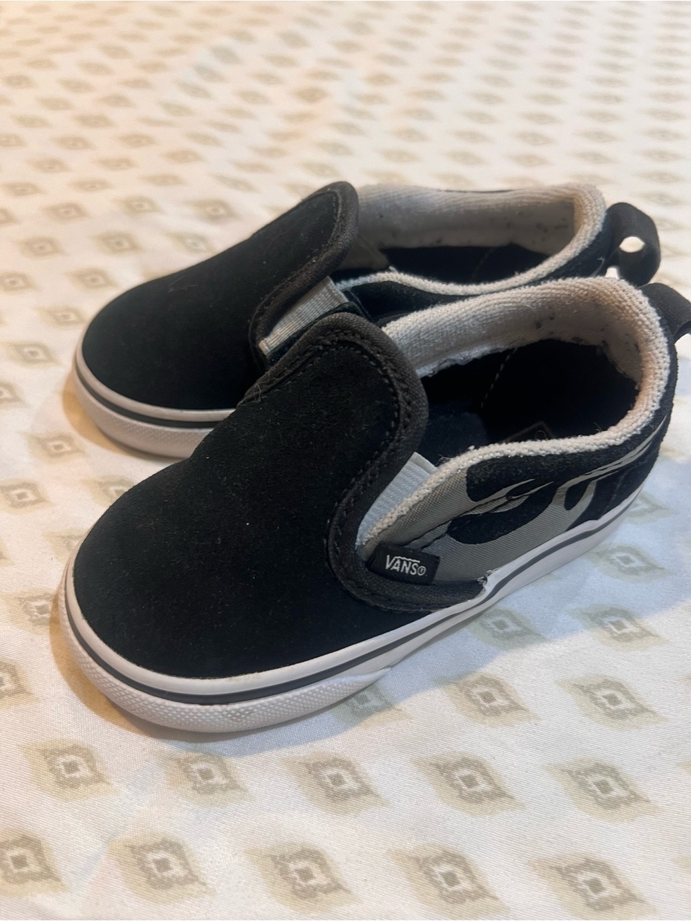 Vans Kids Black and White Slip-On Sneakers